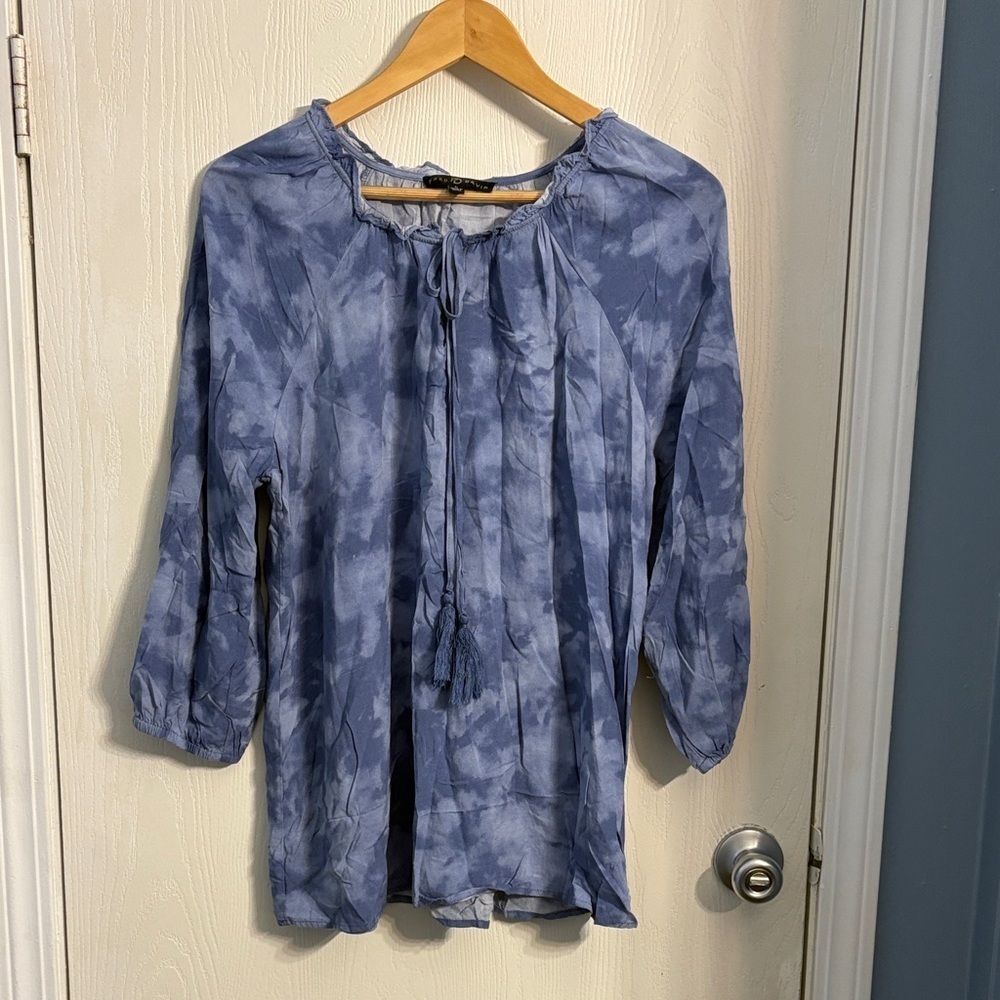 Fred David Indigo Tie-Dye Blouse